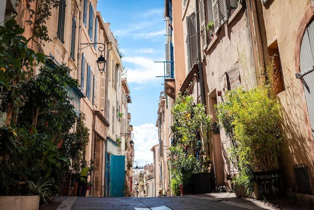 Rare Appart 2 Chambres En Duplex Design Au Panier Marsella Exterior foto